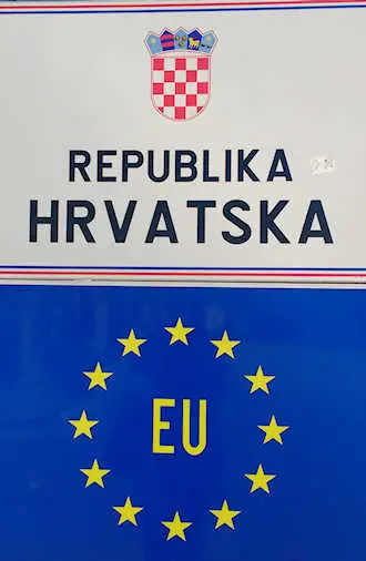 Croatia border sign