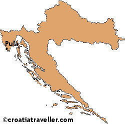 Croatia map with Pula