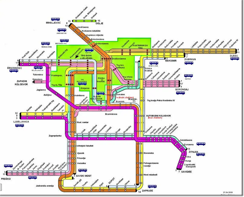 Zagreb Tram Map