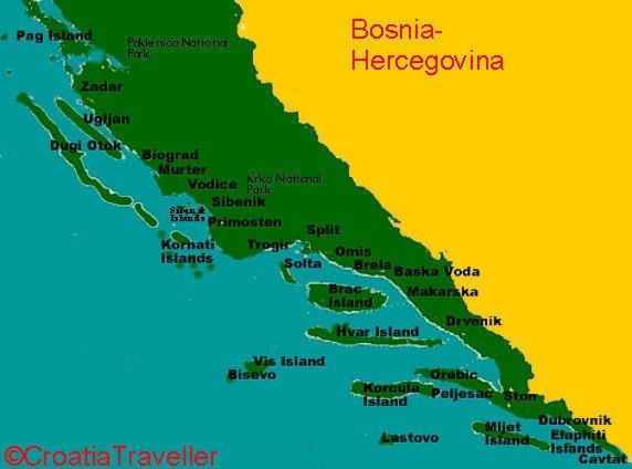 Clickable Dalmatia map