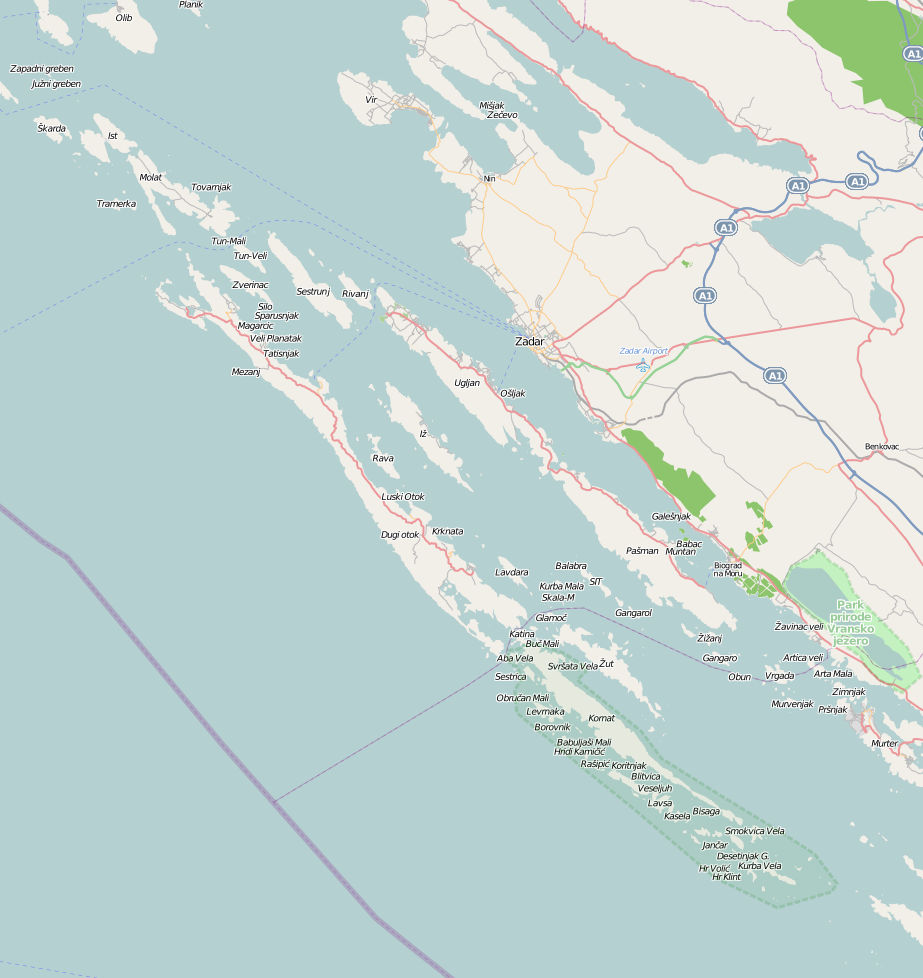 Dugi Otok Croatia Map Dugi Otok