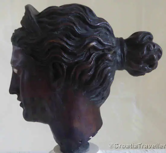 Bronze head of Artemis in Vis Archaeological Museum