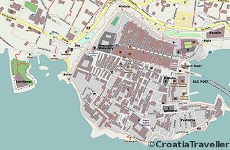 Map of Croatia with top sights