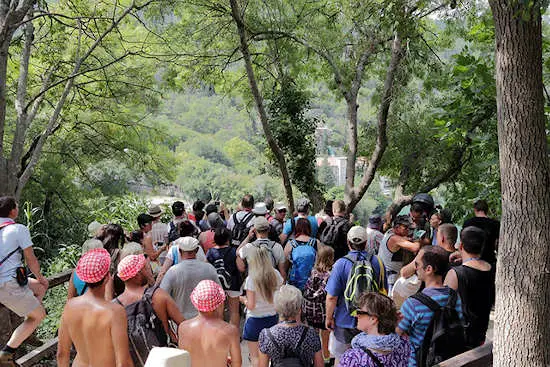 Crowds in Krka National Park