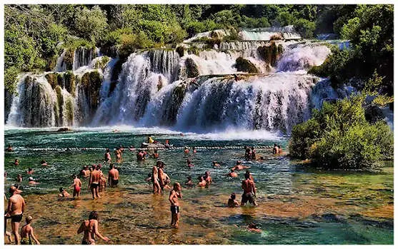 Swimming in Krka National Park