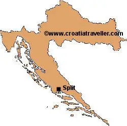 Croatia map with Split