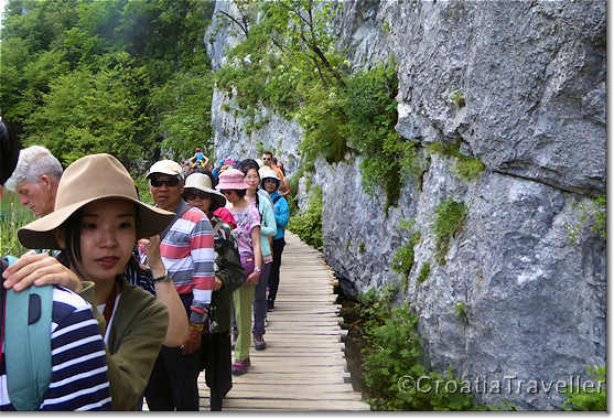 In line in Plitvice Lakes National Park