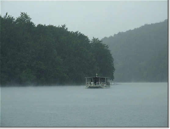 Plitvice lake in the rain