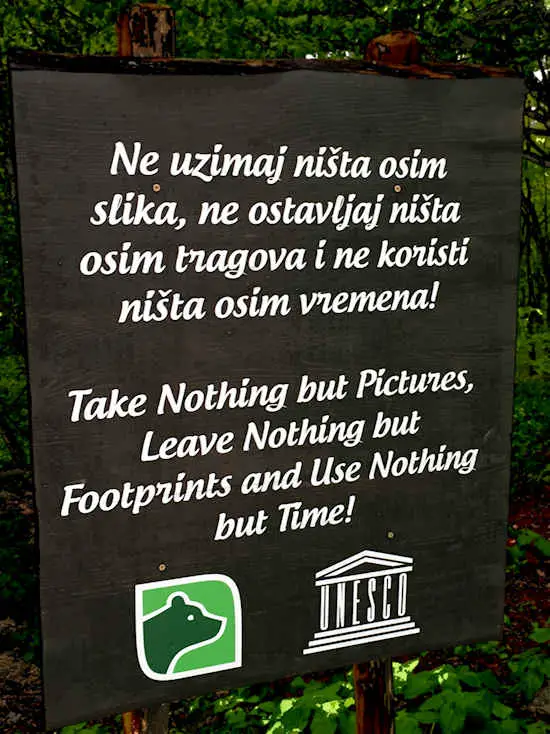 Rules in Plitvice Lakes