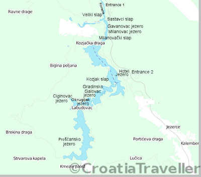 Plitvice Lakes Map