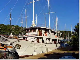 Docked boat in Pomena, Mljet