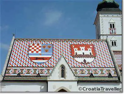 Roof of St Marks church in Zagreb