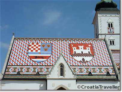 Roof of St Marks church in Zagreb