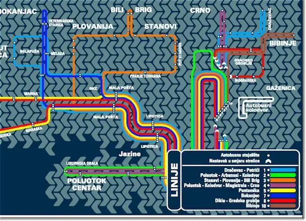 Zadar Bus Map