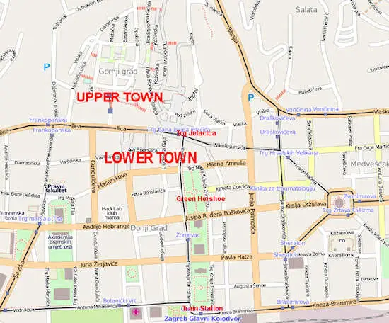 Zagreb street map