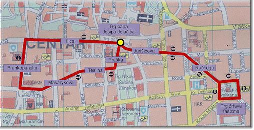 Zagreb Tourist Train Map